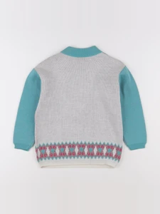 Vintage - pull vert, blanc - 4 ans