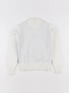 Vintage - pull bleu, blanc - 8 ans