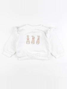 Marks & Spencer  - sweat blanc - 6/9 mois