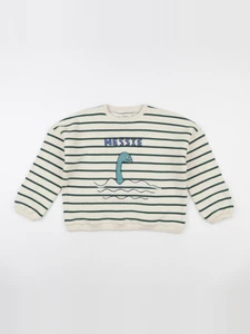 Wander & Wonder - Sweat Nessie rayé vert - 7/8 ans