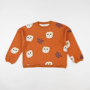 Wander & Wonder - Sweat Cat orange - 3/6 mois
