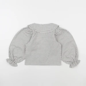 Wander & Wonder - Blouse Peter Pan carreaux écru - 5/6 ans