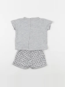 Vertbaudet - pyjama coton gris - 9 mois