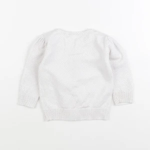 Vertbaudet - gilet blanc, jaune - 9 mois