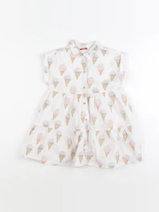 Tape à l'oeil - robe blanc, rose - 3 ans