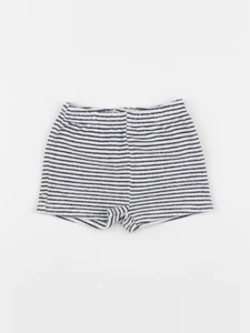 Vertbaudet - short blanc, noir - 12 mois
