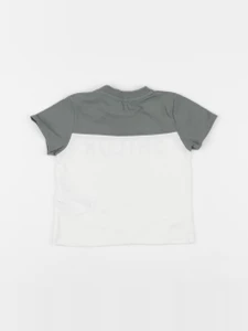 Vertbaudet - tee-shirt blanc, vert - 12 mois