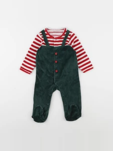 Vertbaudet - pyjama velours rouge, vert - 9 mois