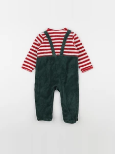 Vertbaudet - pyjama velours rouge, vert - 9 mois