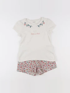 Vertbaudet - pyjama coton blanc, rose - 6 ans
