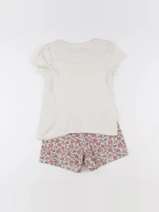 Vertbaudet - pyjama coton blanc, rose - 6 ans