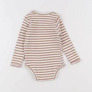 Vertbaudet - body marron, blanc - 12 mois