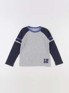 Vertbaudet - tee-shirt imprimé au dos gris, bleu - 4 ans