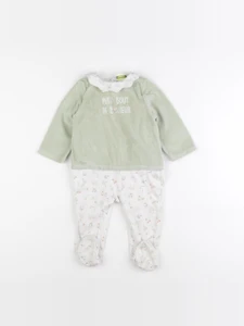 Tape à l'oeil - pyjama velours vert - 12 mois