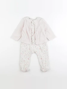 Tape à l'oeil - pyjama velours beige - 12 mois