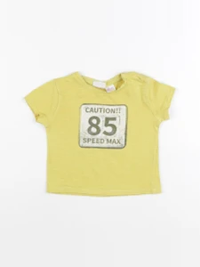 Zara - tee-shirt jaune - 6/9 mois