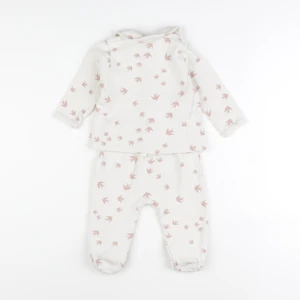 Vertbaudet - pyjama coton beige, rose - 9 mois