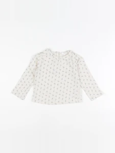 Vertbaudet - tee-shirt beige, bleu - 12 mois