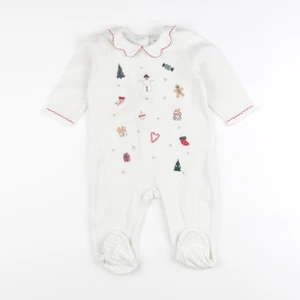 Vertbaudet - pyjama velours blanc - 12 mois