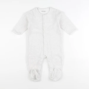 Vertbaudet - pyjama velours blanc, gris - 12 mois
