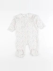 Vertbaudet - pyjama velours blanc, rose - 12 mois