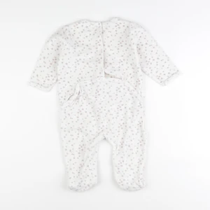 Vertbaudet - pyjama velours blanc, rose - 12 mois