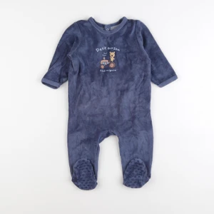 Vertbaudet - pyjama velours bleu - 12 mois