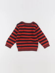 Jacadi - pull rouge, noir - 12 mois