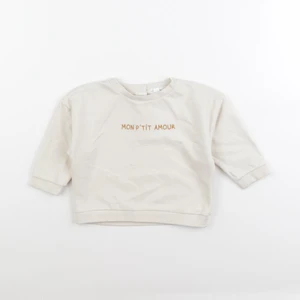 Vertbaudet - sweat beige - 12 mois