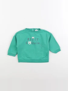 Vertbaudet - sweat vert - 12 mois