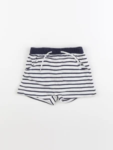 Vertbaudet - short blanc, bleu - 12 mois