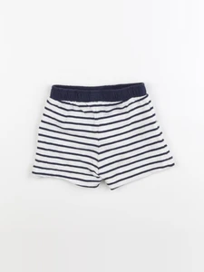 Vertbaudet - short blanc, bleu - 12 mois