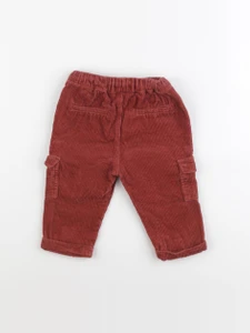 Vertbaudet - pantalon rouge - 12 mois