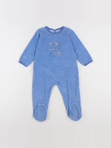 Petit Bateau - pyjama velours bleu - 24 mois