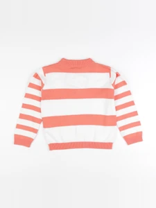 Vertbaudet - pull blanc, orange - 4 ans