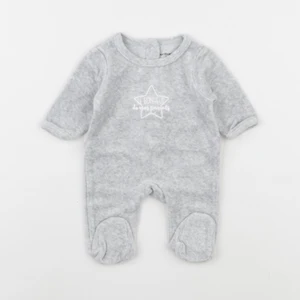 Vertbaudet - pyjama velours gris - 0 mois