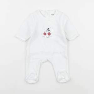 Vertbaudet - pyjama velours blanc - 0 mois