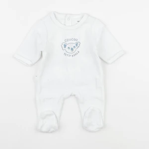 Vertbaudet - pyjama velours blanc, bleu - 0 mois
