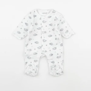Vertbaudet - pyjama velours blanc, bleu - 1 mois