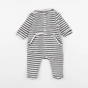 Vertbaudet - pyjama velours beige, bleu - 1 mois