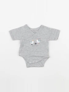 Vertbaudet - body gris - 0 mois