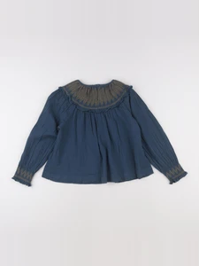Cyrillus - blouse bleu, marron - 10 ans