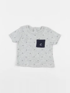 Petit Bateau - tee-shirt gris - 6 mois