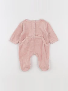 Vertbaudet - pyjama velours rose - 0 mois