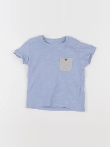 Vertbaudet - tee-shirt bleu - 12 mois
