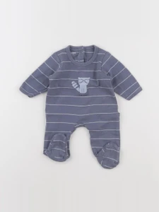 Vertbaudet - pyjama coton bleu - 1 mois