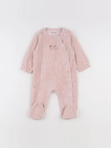Vertbaudet - pyjama velours rose - 9 mois