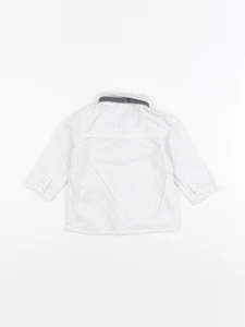 Vertbaudet - chemise blanc, gris - 9 mois