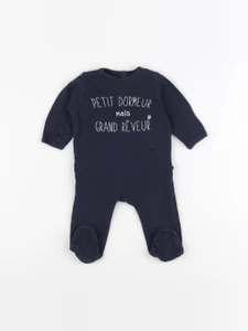 Vertbaudet - pyjama coton bleu - 3 mois