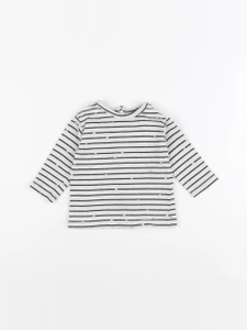 Vertbaudet - tee-shirt bleu, argent - 3 mois